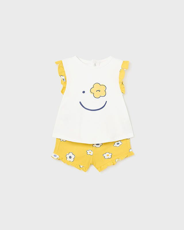 Completo estivo neonata Mayoral Newborn Fiori giallo Mayoral 0-1 Mesi 55cm