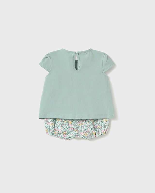 Completo estivo neonata Mayoral Newborn floreale verde giada Mayoral Multicolore