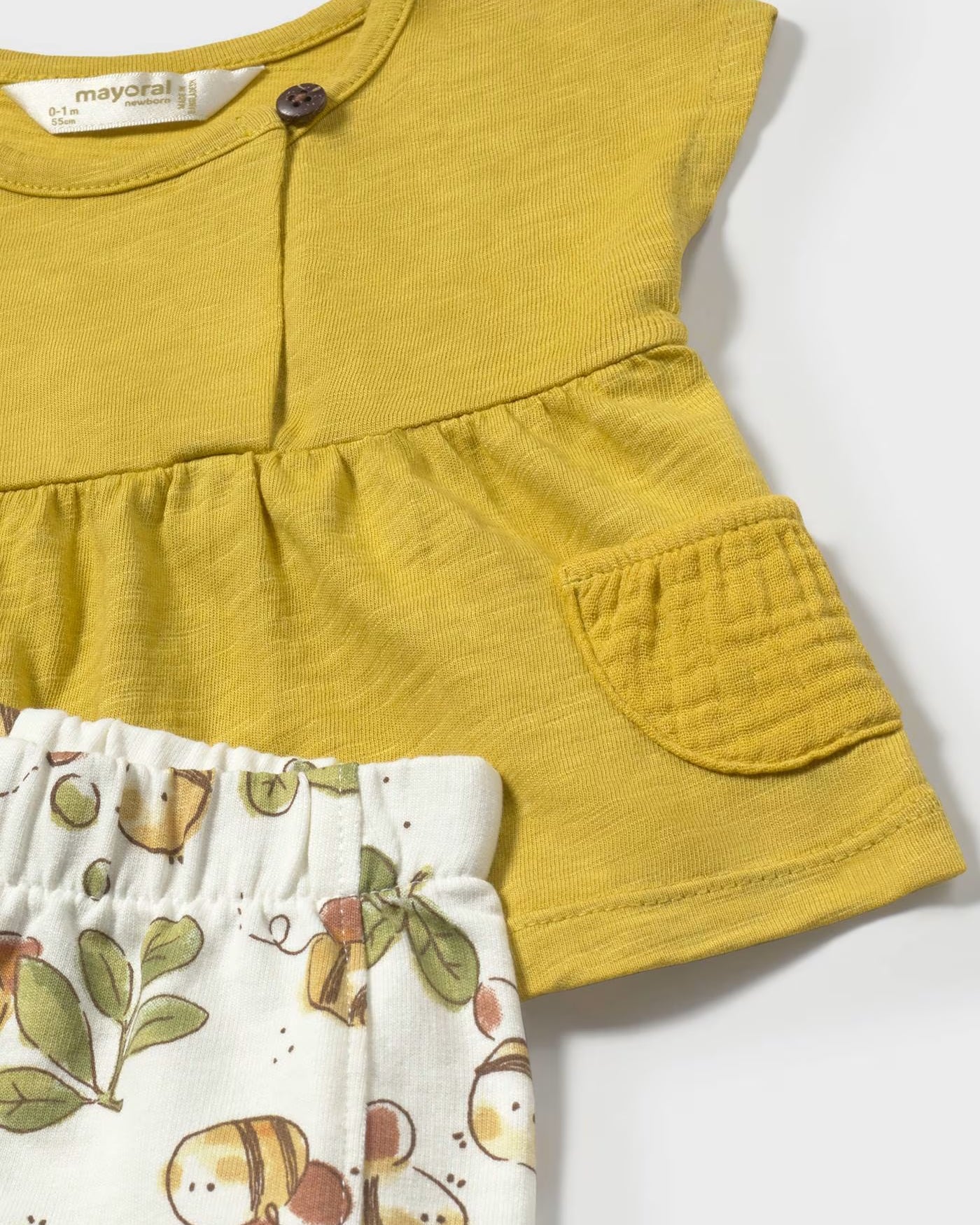 Completo estivo neonata Mayoral Newborn oliva Ape Mayoral Bianco