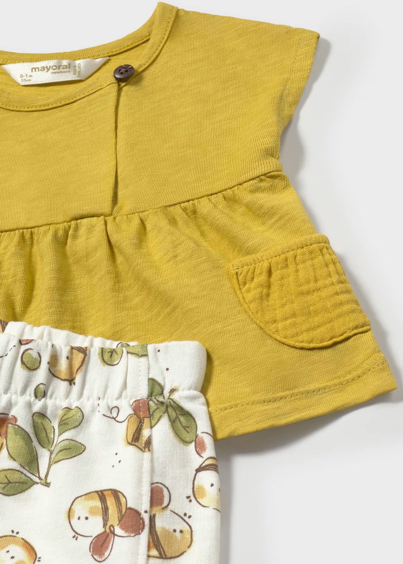 Completo estivo neonata Mayoral Newborn oliva Ape Mayoral Bianco