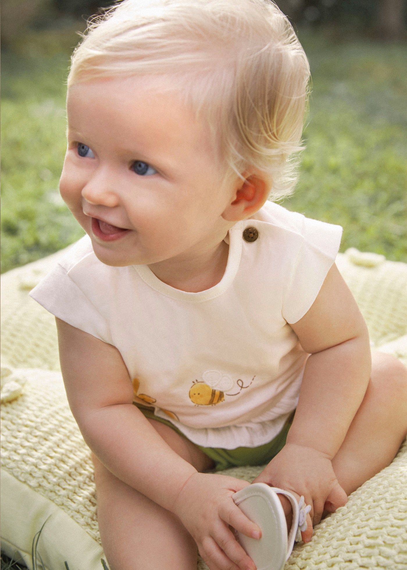 Completo estivo neonata Mayoral Newborn oliva Ape Mayoral Bianco