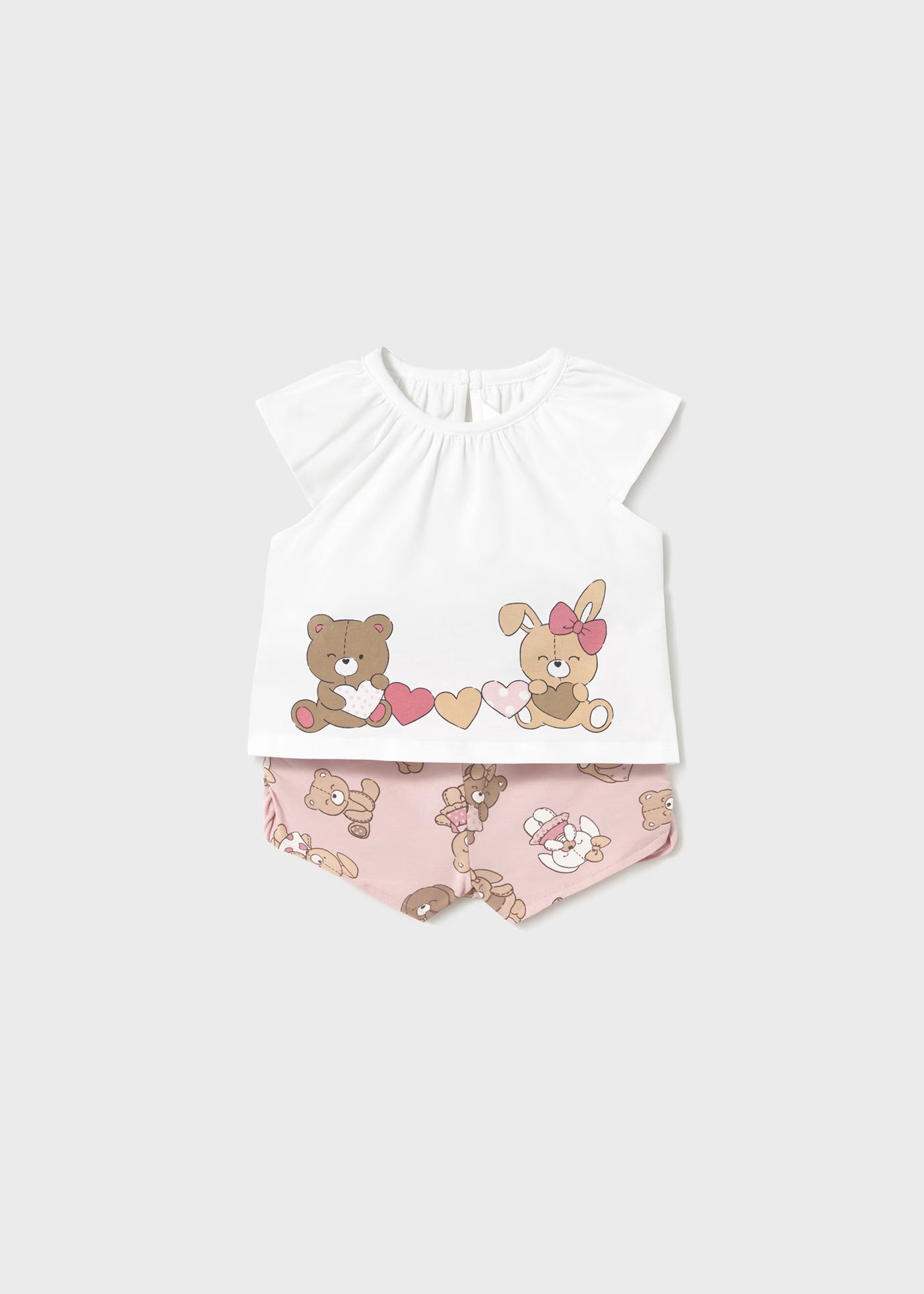 Completo estivo neonata Mayoral Newborn Orsetti rosa Mayoral Rosa