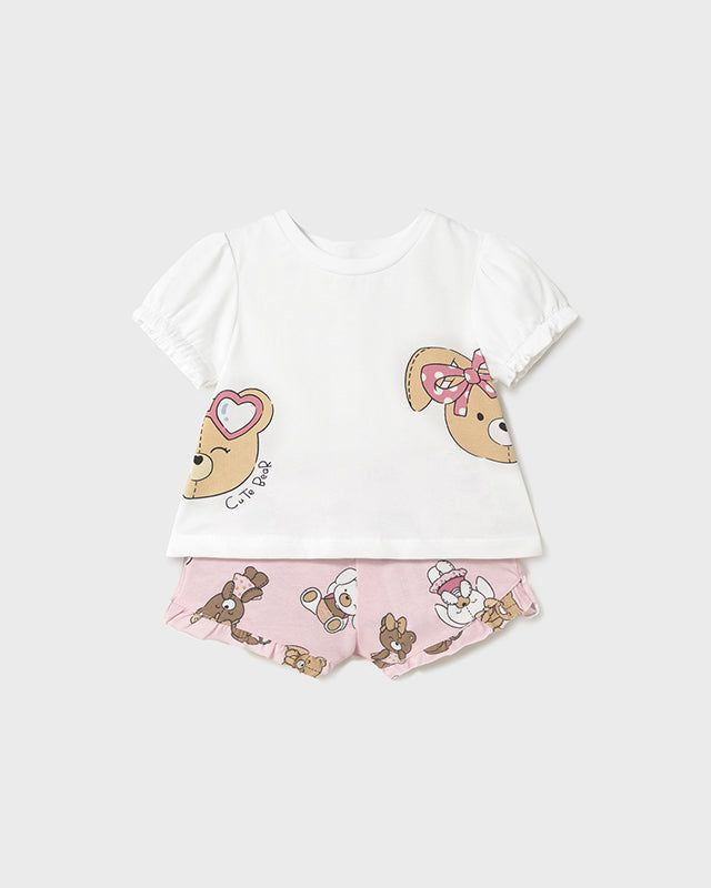 Completo estivo neonata Mayoral Newborn orsetti rosa Mayoral Rosa