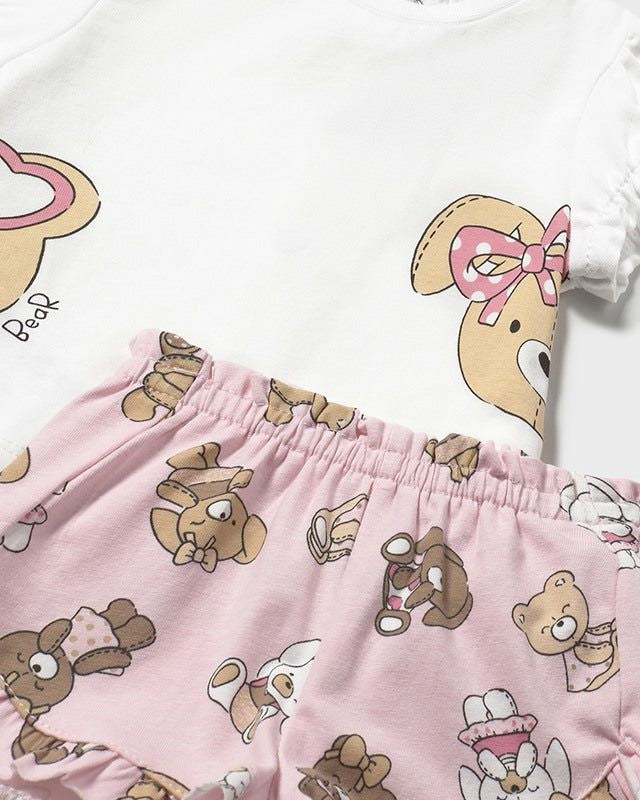 Completo estivo neonata Mayoral Newborn orsetti rosa Mayoral Rosa