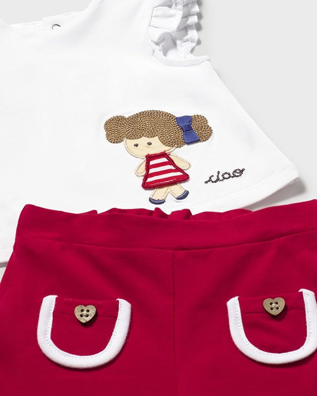 Completo estivo neonata Mayoral Newborn rosso o bianco jeans Mayoral 0-1 Mesi 55cm