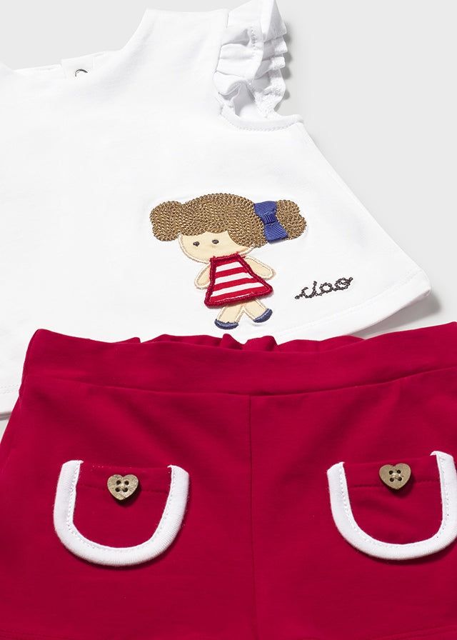 Completo estivo neonata Mayoral Newborn rosso o bianco jeans Mayoral 0-1 Mesi 55cm