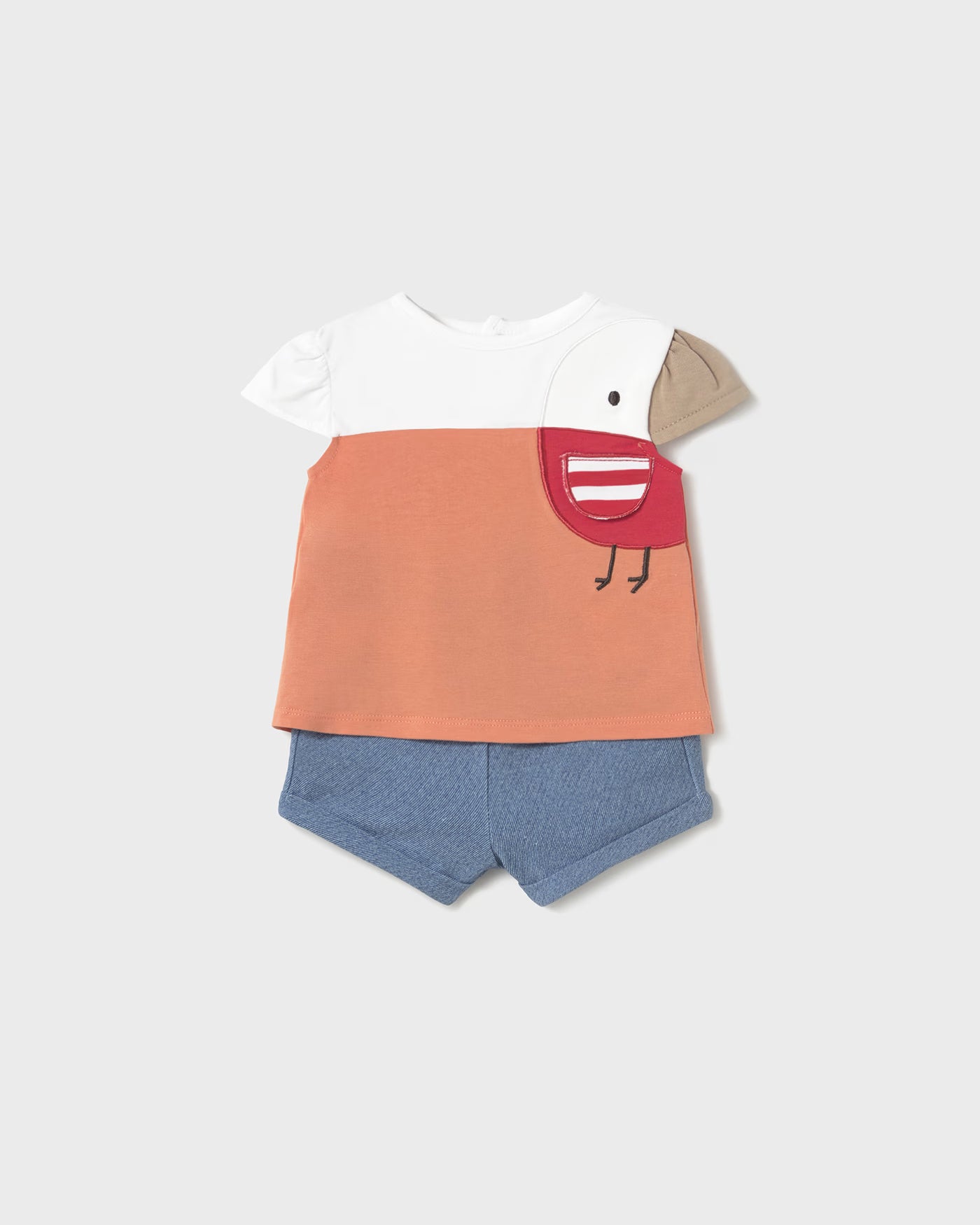 Completo estivo neonata Mayoral Newborn Uccelino pompelmo Mayoral Arancione
