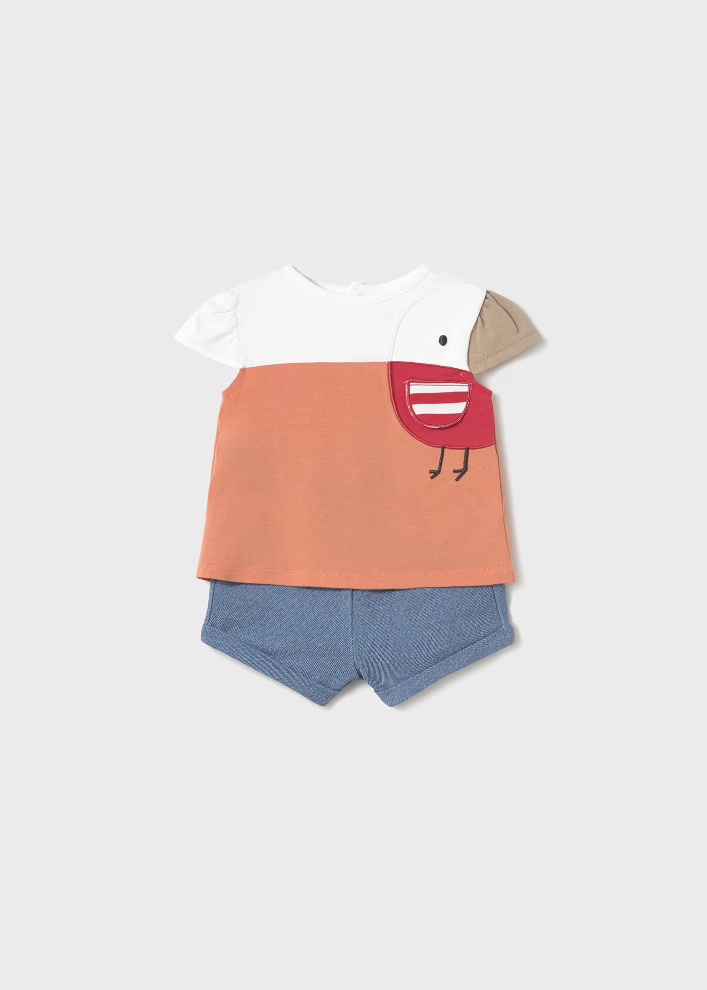 Completo estivo neonata Mayoral Newborn Uccelino pompelmo Mayoral Arancione