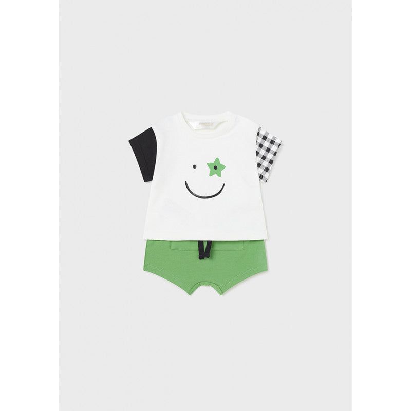 Completo estivo neonato Mayoral Newborn Stella a quadri verde o bianco Mayoral 0-1 Mesi 55cm