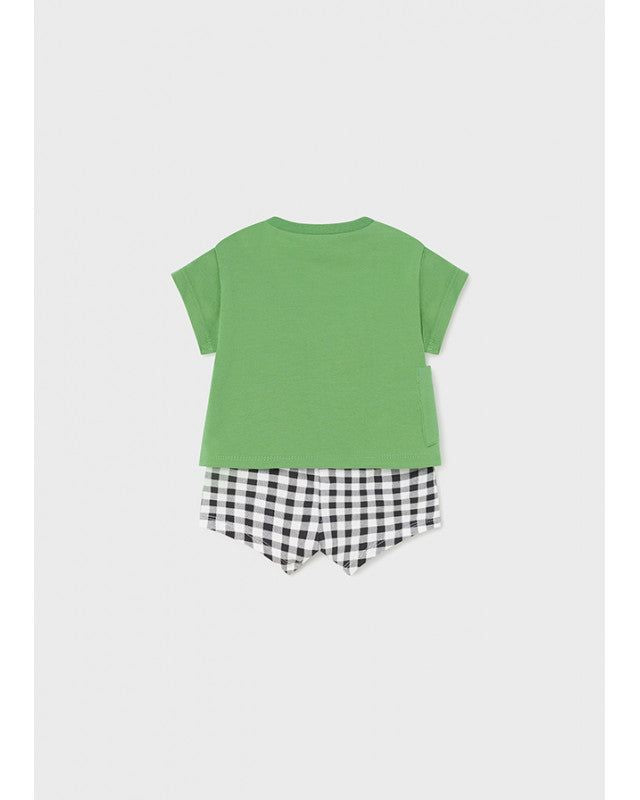 Completo estivo neonato Mayoral Newborn Stella a quadri verde o bianco Mayoral 0-1 Mesi 55cm