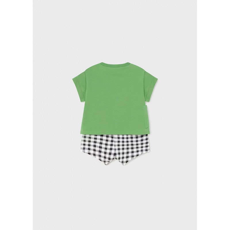 Completo estivo neonato Mayoral Newborn Stella a quadri verde o bianco Mayoral 0-1 Mesi 55cm