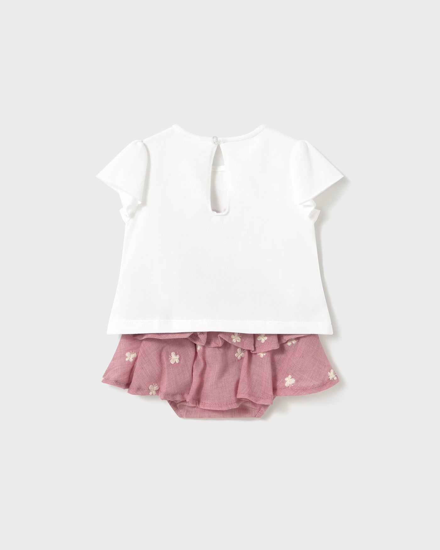 Completo gonna e maglietta neonata Mayoral Newborn hibiscus Mayoral Rosa