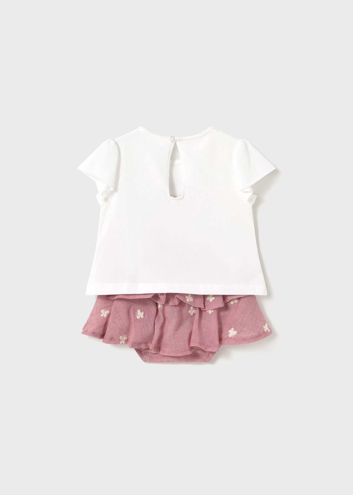 Completo gonna e maglietta neonata Mayoral Newborn hibiscus Mayoral Rosa