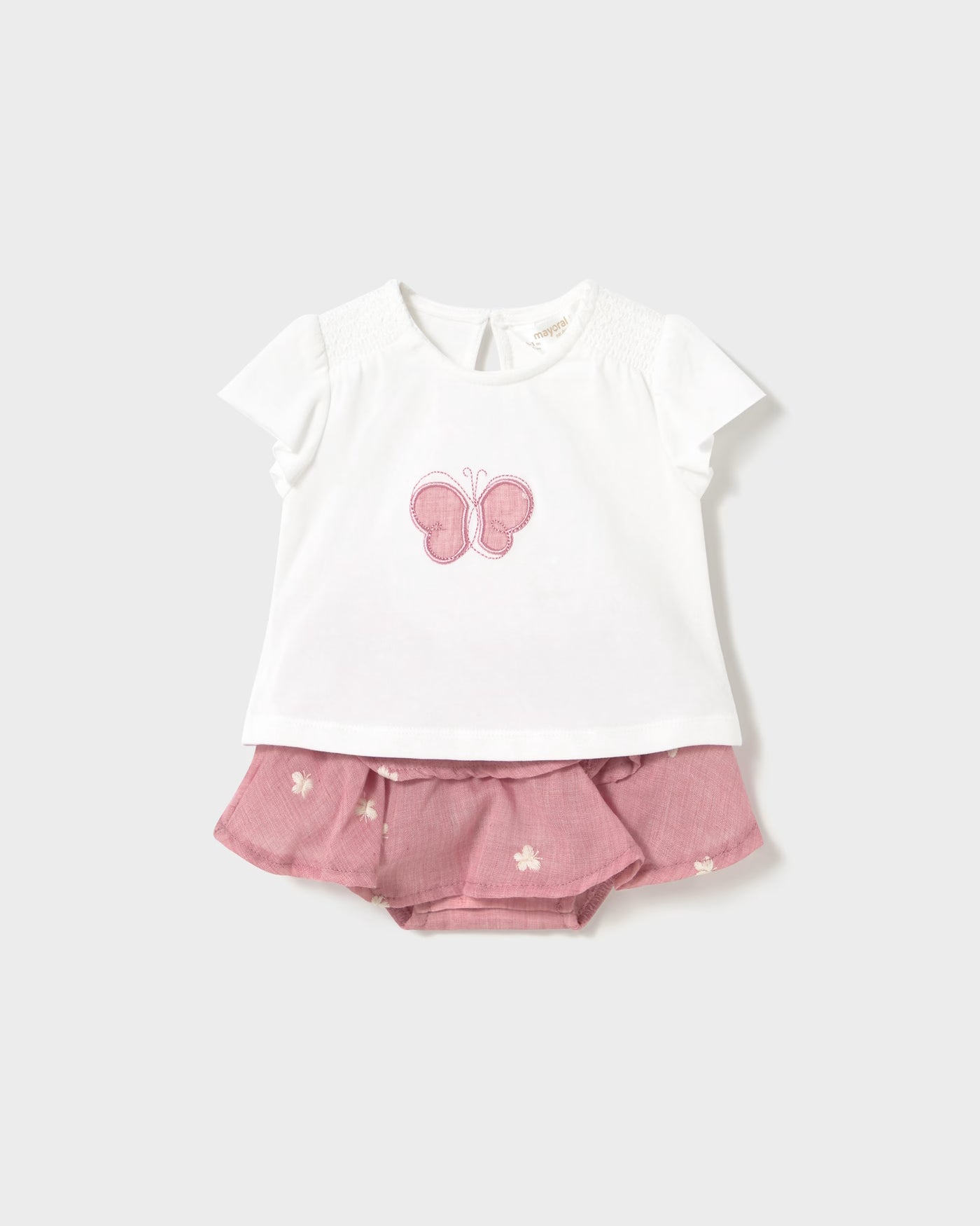 Completo gonna e maglietta neonata Mayoral Newborn hibiscus Mayoral Rosa