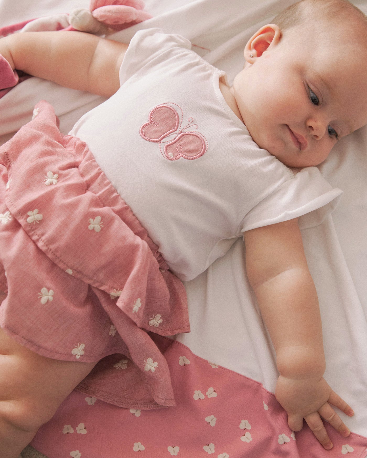 Completo gonna e maglietta neonata Mayoral Newborn hibiscus Mayoral Rosa