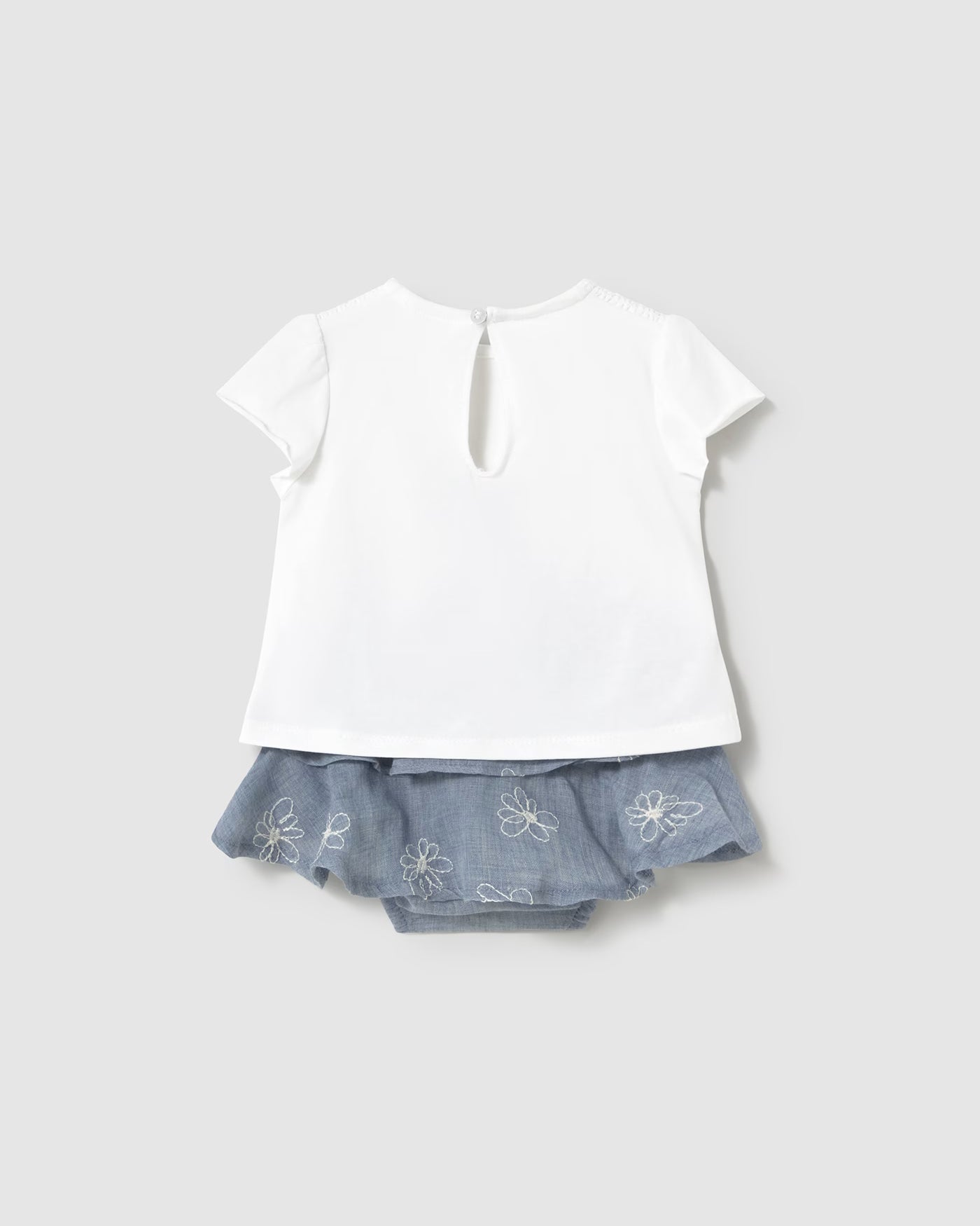 Completo gonna e maglietta neonata Mayoral Newborn jeans Mayoral Bianco