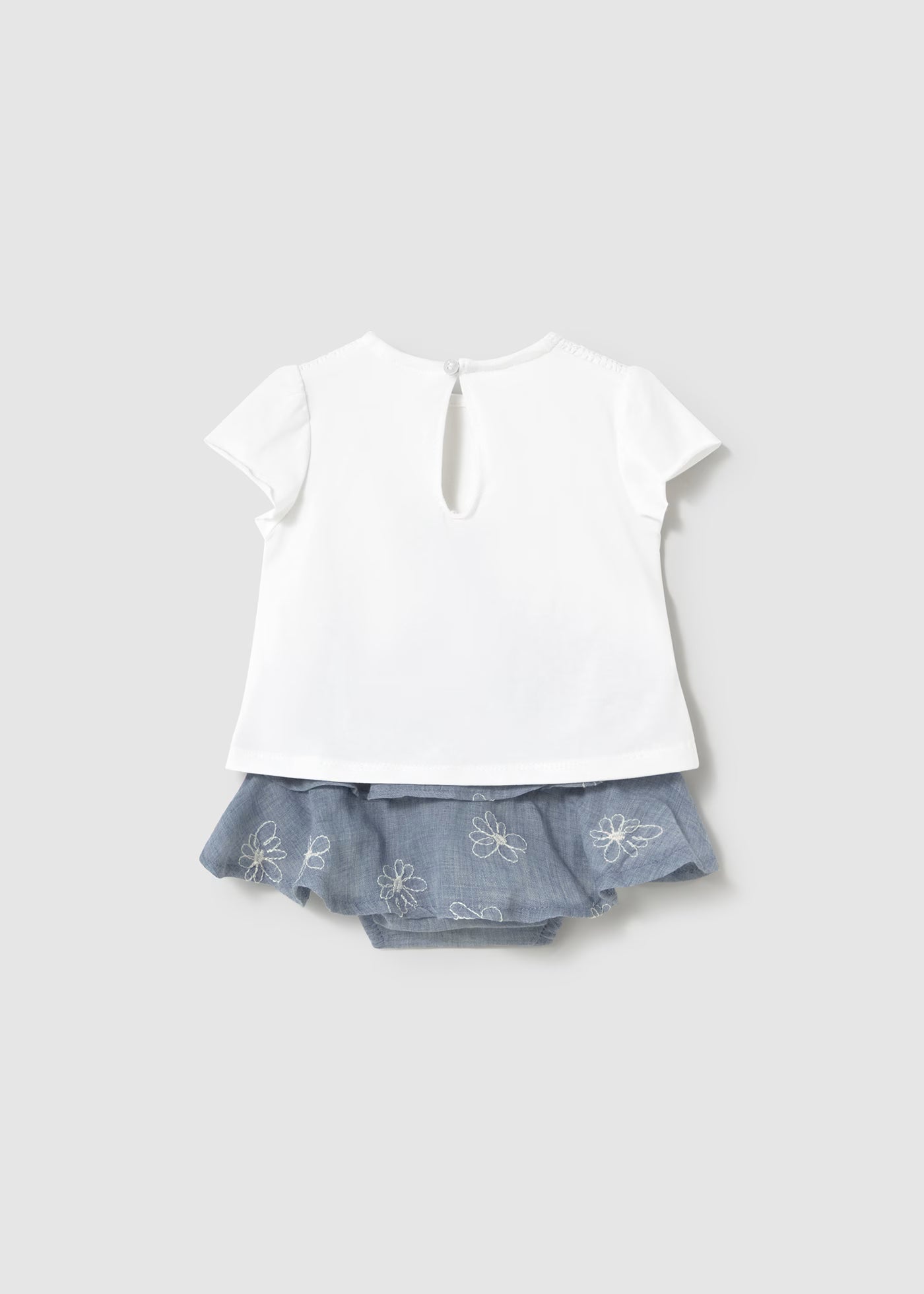 Completo gonna e maglietta neonata Mayoral Newborn jeans Mayoral Bianco