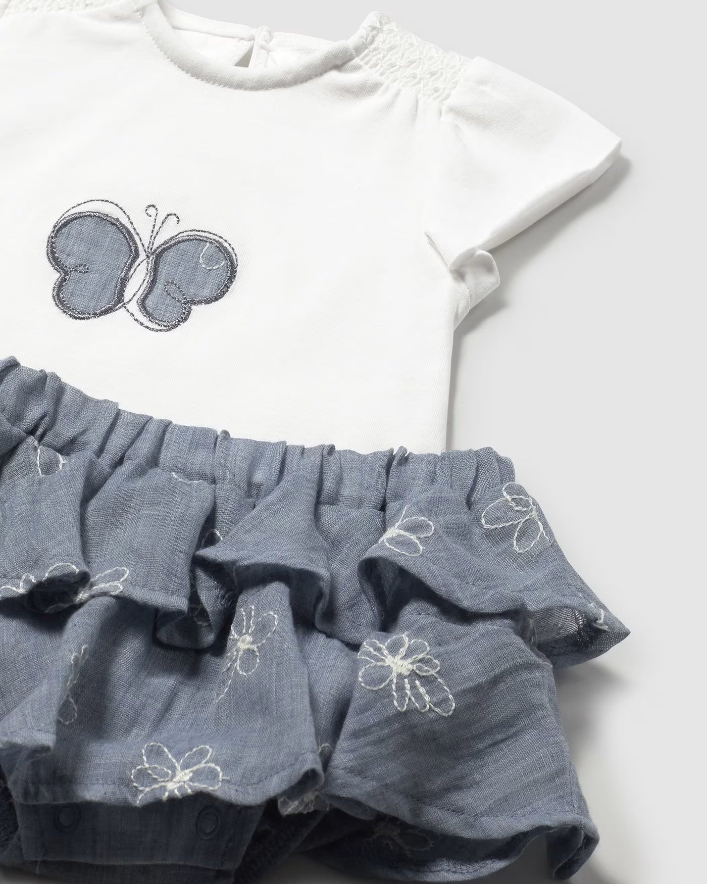 Completo gonna e maglietta neonata Mayoral Newborn jeans Mayoral Bianco