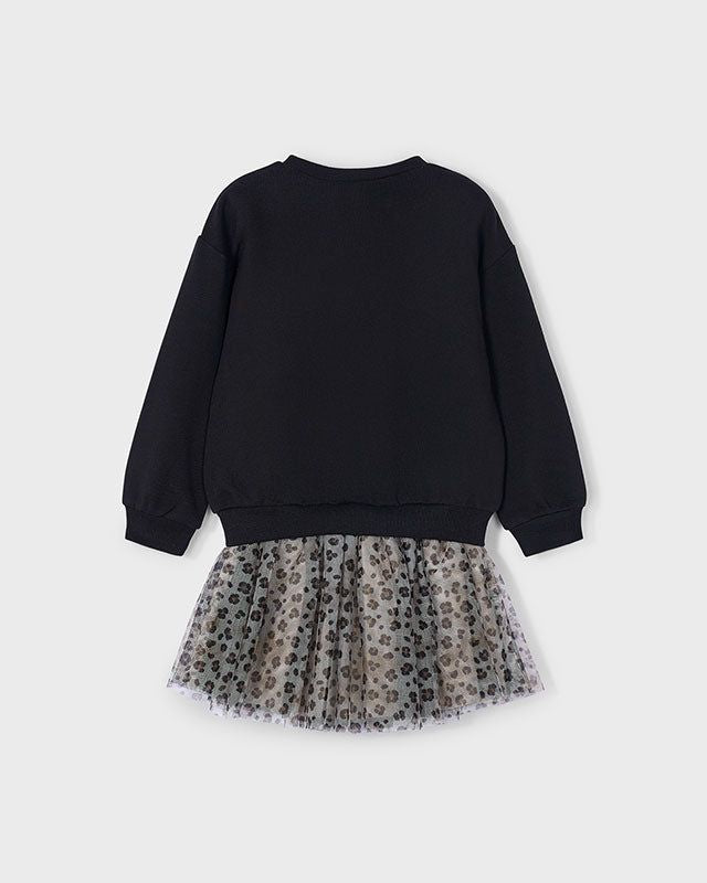 Completo gonna tulle e felpa bambina Mayoral nero maculato Mayoral 2 Anni 92cm