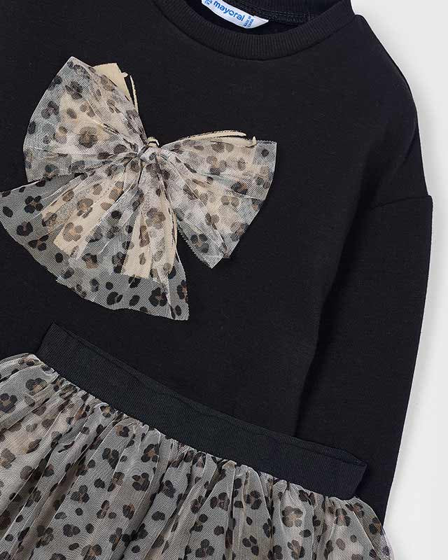 Completo gonna tulle e felpa bambina Mayoral nero maculato Mayoral 2 Anni 92cm