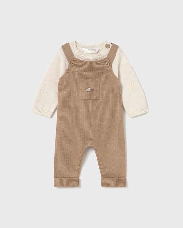 Completo in filo salopette neonato Mayoral Newborn caramello-beige Mayoral 0-1 Mesi 55cm