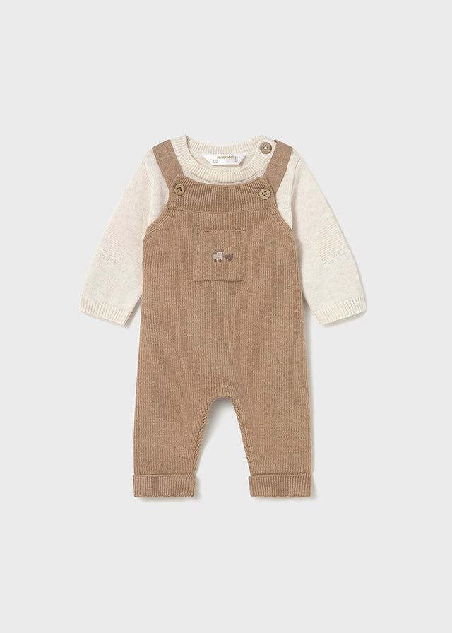 Completo in filo salopette neonato Mayoral Newborn caramello-beige Mayoral 0-1 Mesi 55cm
