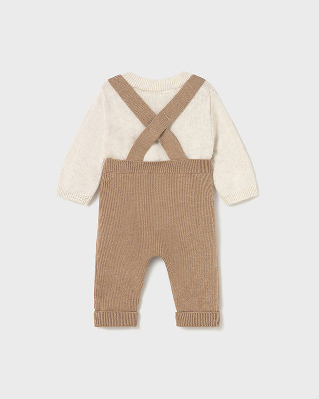 Completo in filo salopette neonato Mayoral Newborn caramello-beige Mayoral 0-1 Mesi 55cm