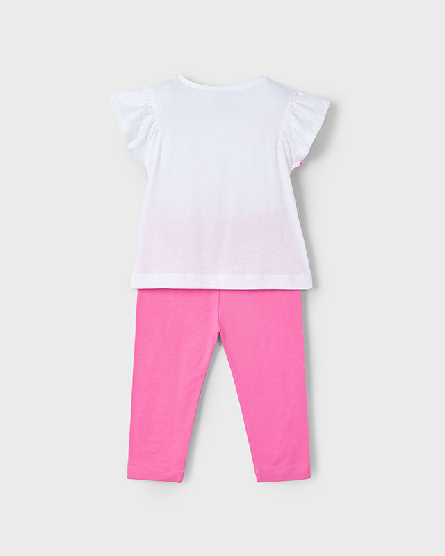 Completo leggings 3/4 e maglietta tramonto bambina Mayoral Mayoral Rosa