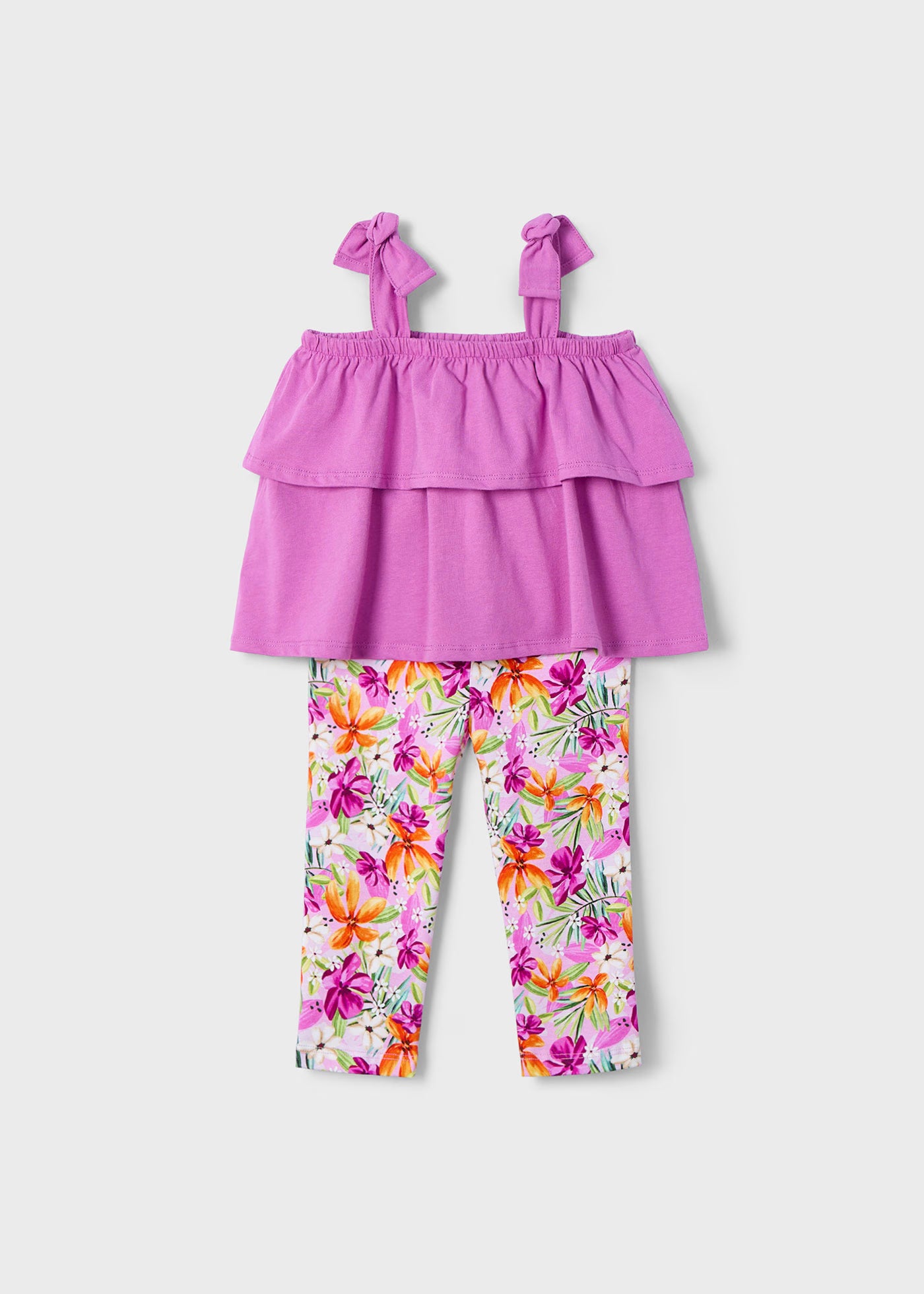 Completo leggings a tre quarti e maglietta volant bambina Mayoral malva Mayoral 2 Anni 92cm