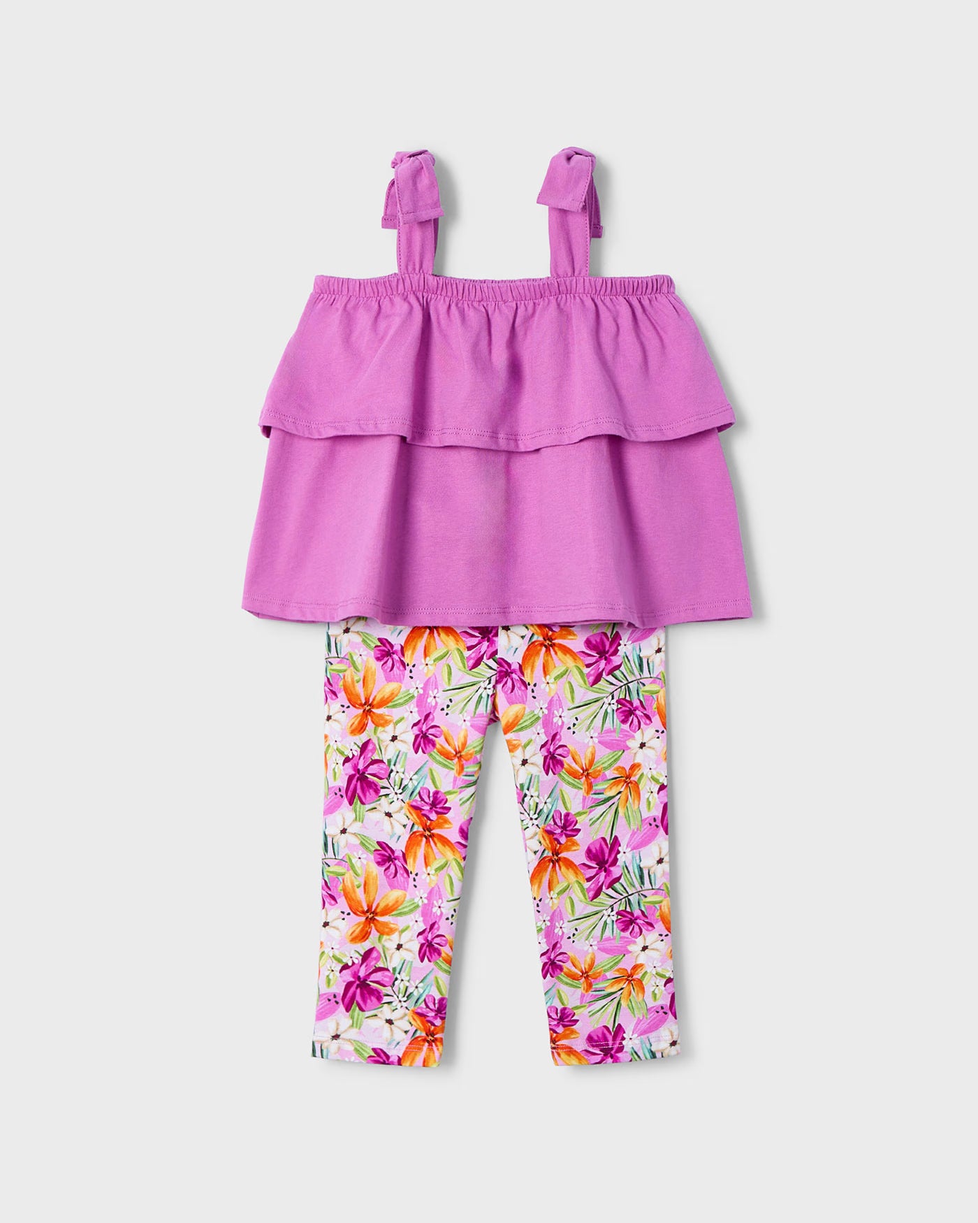 Completo leggings a tre quarti e maglietta volant bambina Mayoral malva Mayoral 2 Anni 92cm