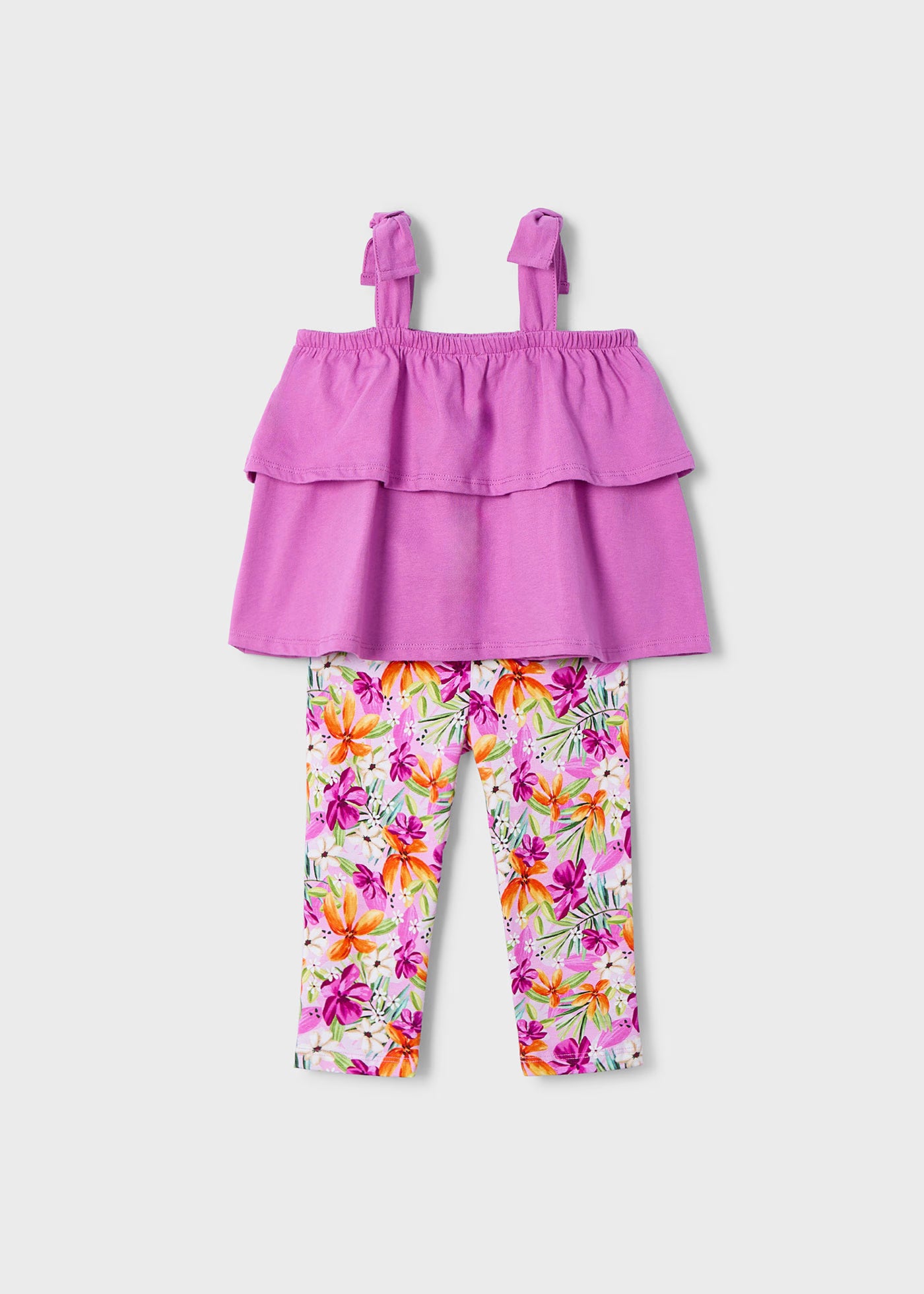 Completo leggings a tre quarti e maglietta volant bambina Mayoral malva Mayoral 2 Anni 92cm