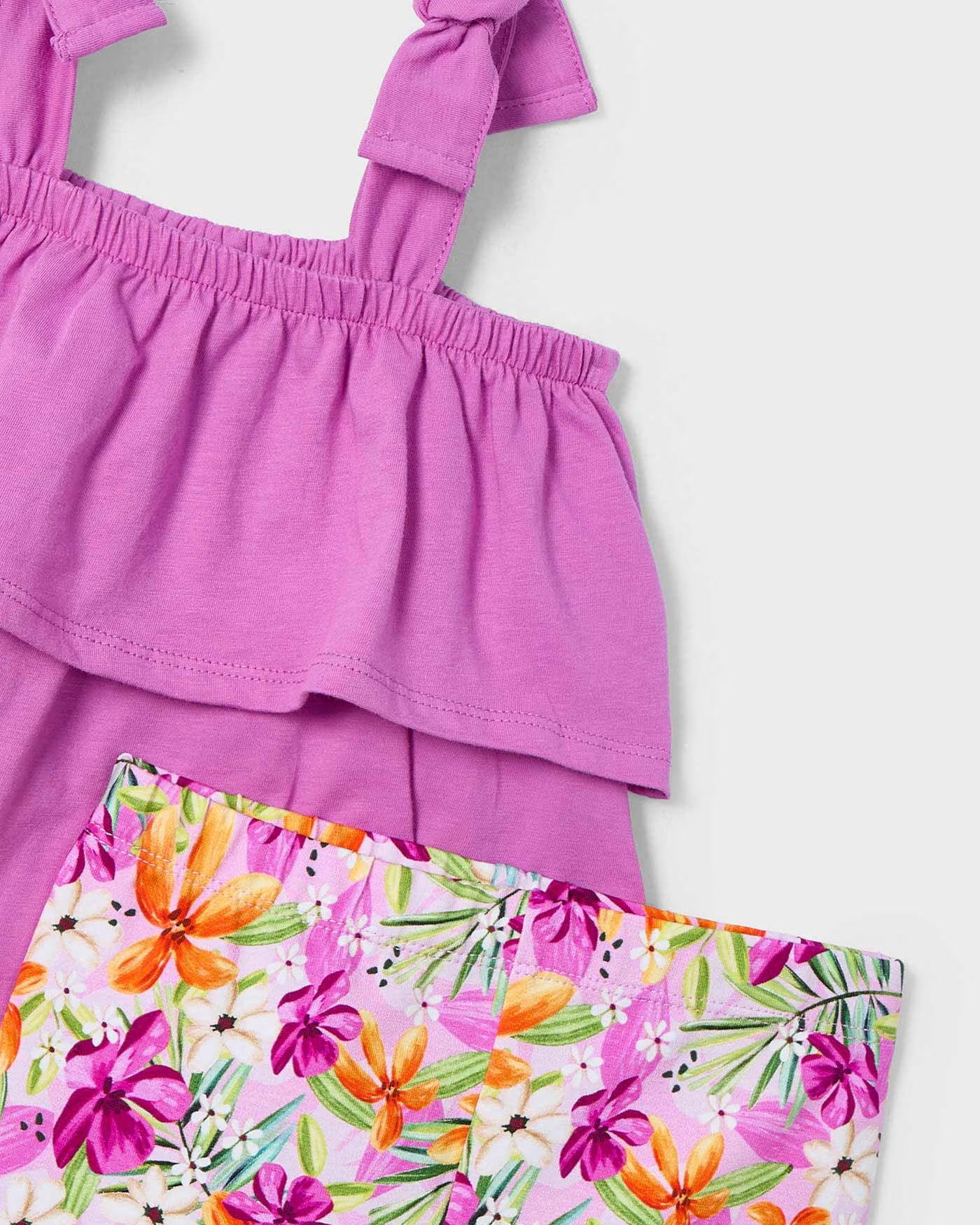 Completo leggings a tre quarti e maglietta volant bambina Mayoral malva Mayoral 2 Anni 92cm