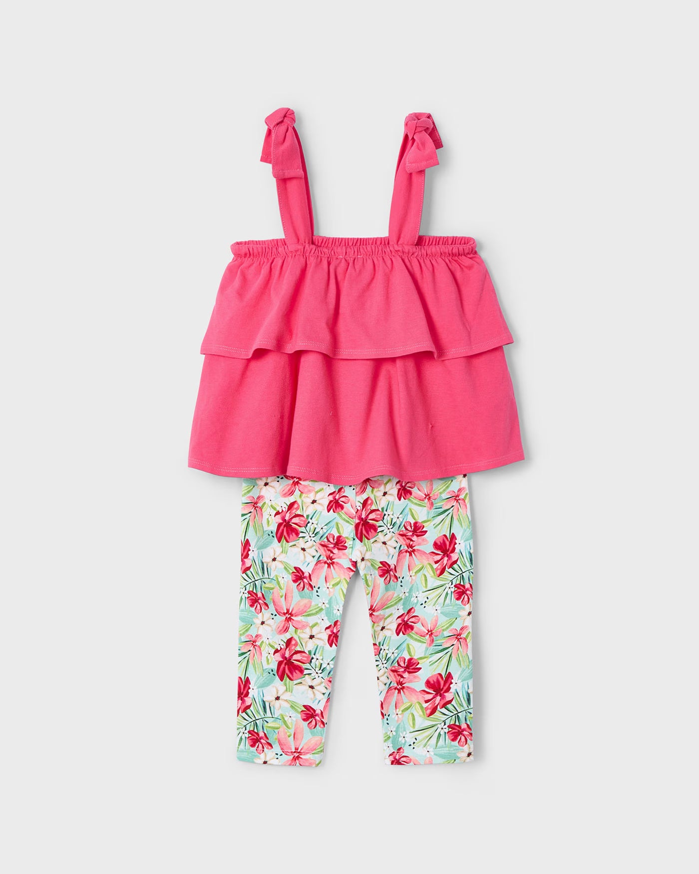 Completo leggings a tre quarti e maglietta volant bambina Mayoral peonia Mayoral Peonia