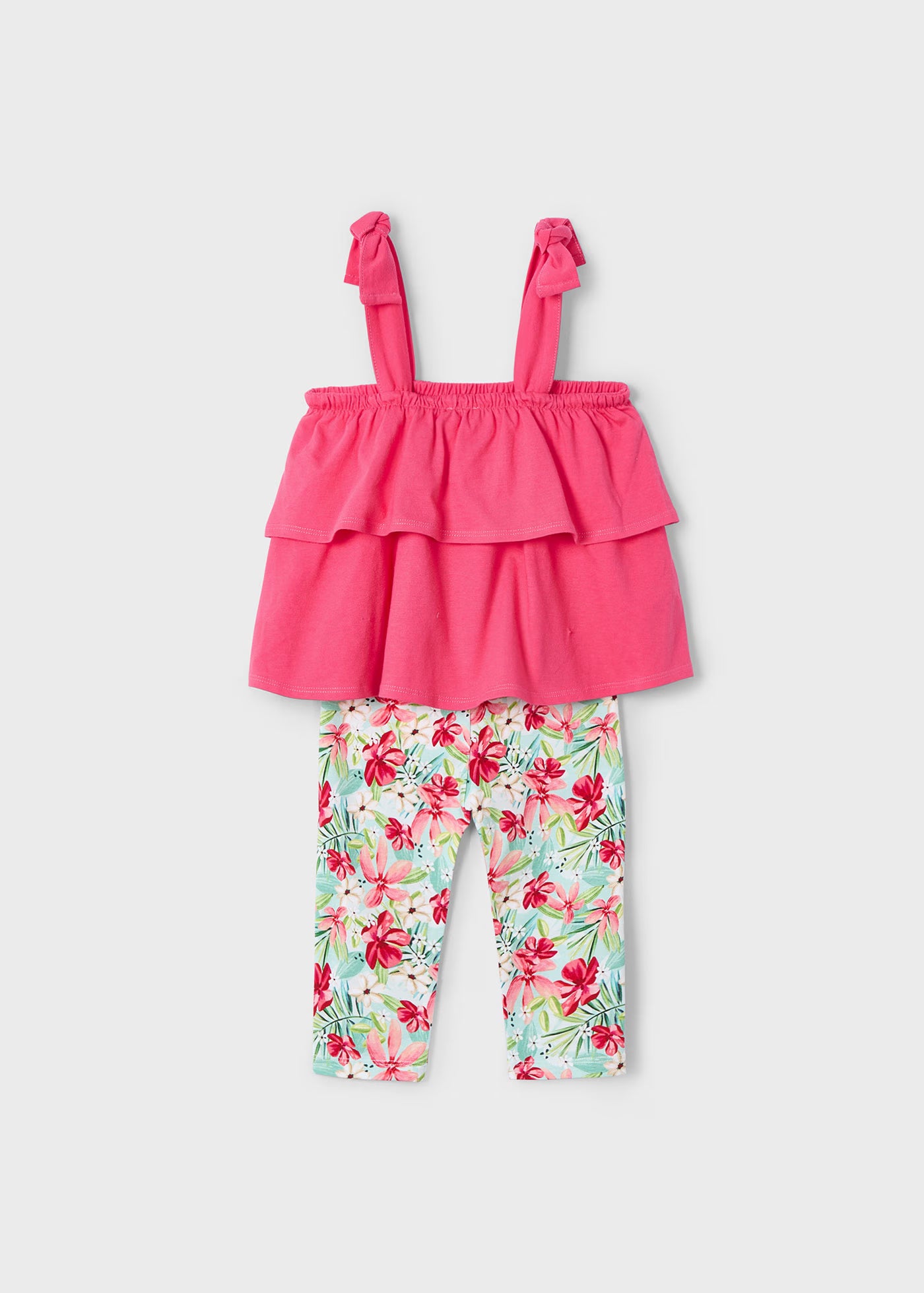 Completo leggings a tre quarti e maglietta volant bambina Mayoral peonia Mayoral Peonia