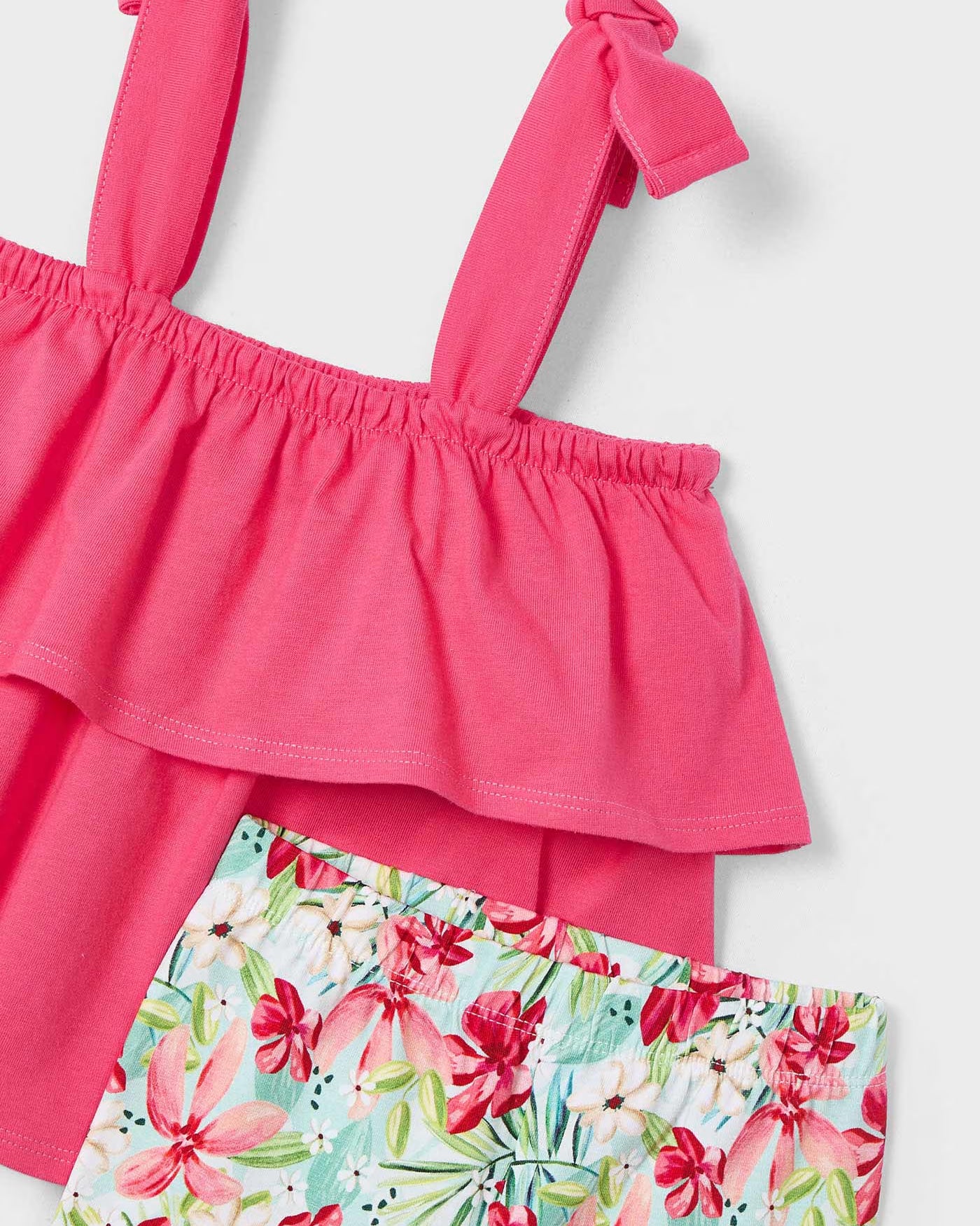 Completo leggings a tre quarti e maglietta volant bambina Mayoral peonia Mayoral Peonia
