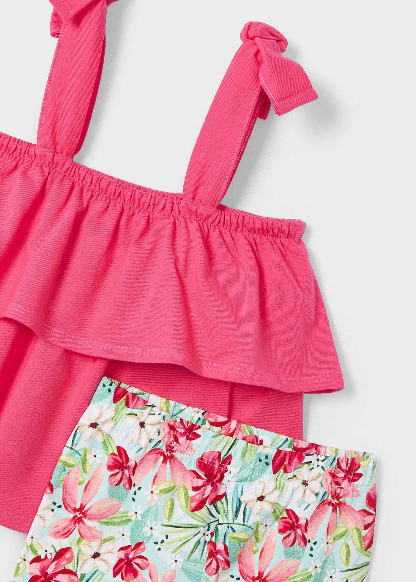 Completo leggings a tre quarti e maglietta volant bambina Mayoral peonia Mayoral Peonia