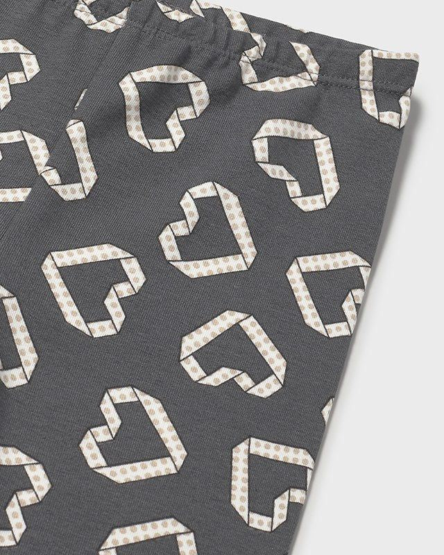 Completo leggings con fascia neonata Mayoral cuori grigio piombo e beige Mayoral 6 Mesi 68cm