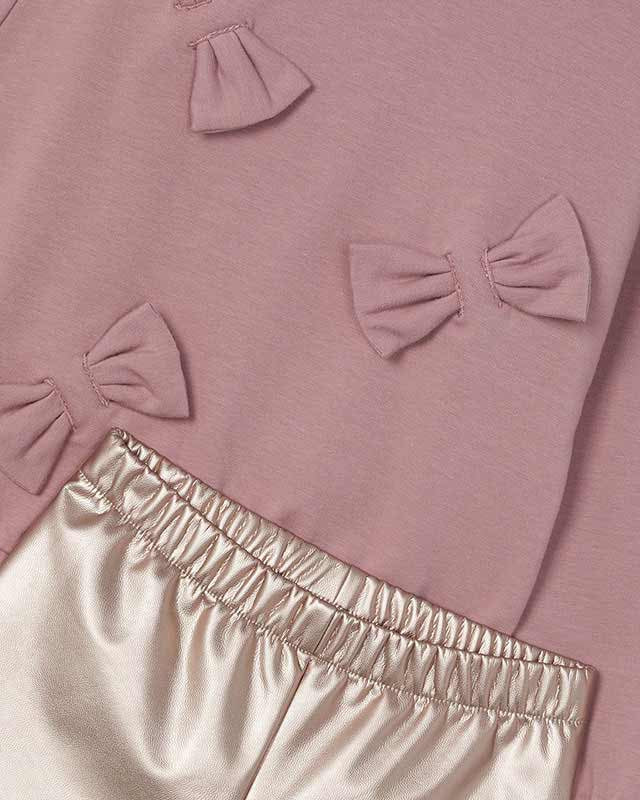 Completo leggings e felpa bambina Mayoral rosa fiocchi Mayoral Rosa