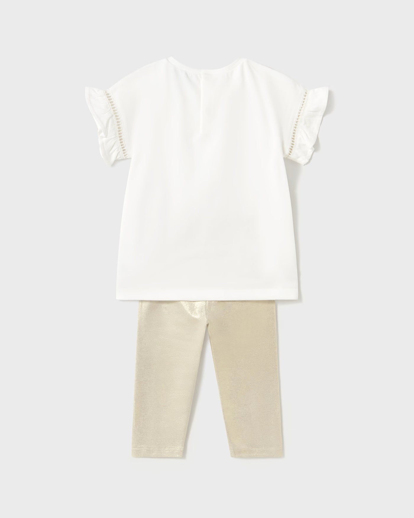 Completo leggings e maglietta applicazioni tulle neonata Mayoral champagne Mayoral Champagne