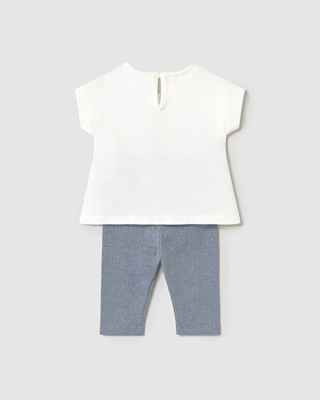 Completo leggings e T-shirt neonata Mayoral Newborn effetto jeans Mayoral Azzurro
