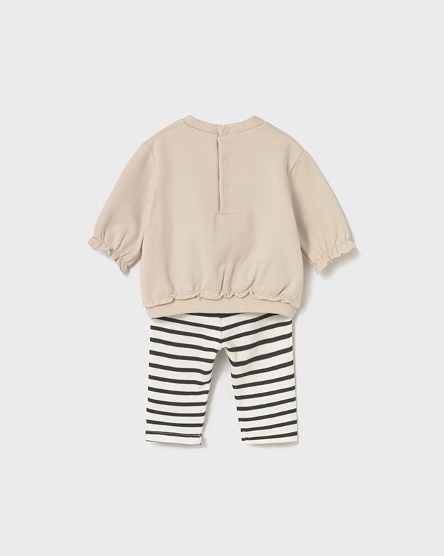 Completo leggings neonata Mayoral Newborn cuori beige e caramello Mayoral 0-1 Mesi 55cm