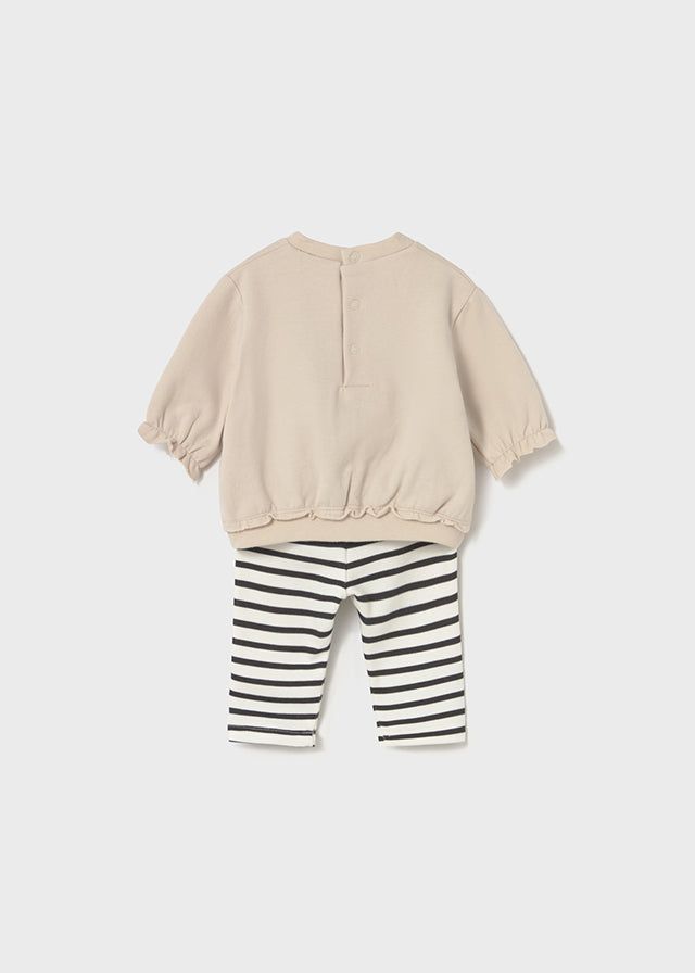 Completo leggings neonata Mayoral Newborn cuori beige e caramello Mayoral 0-1 Mesi 55cm