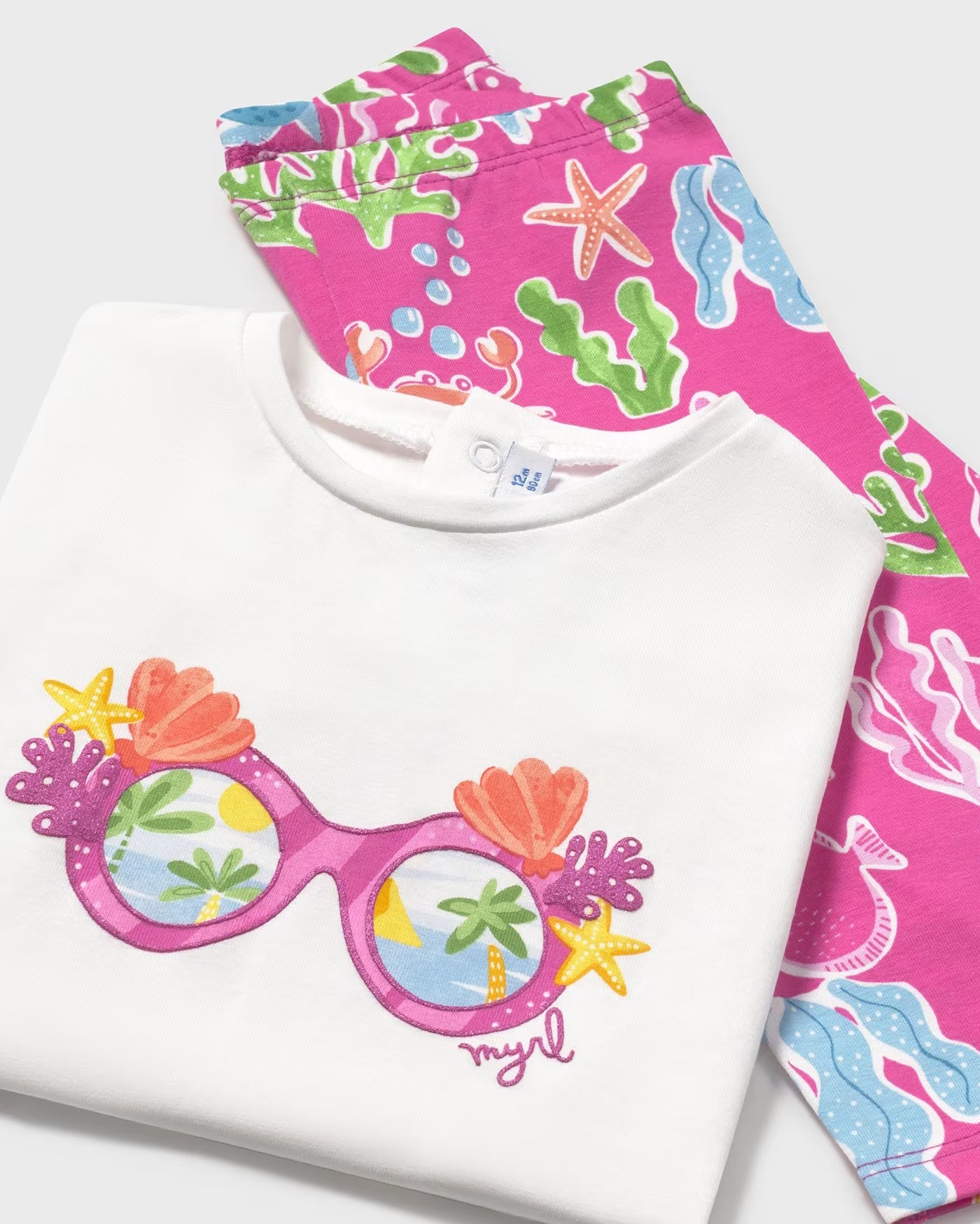 Completo leggings stampato e maglietta neonata Mayoral fucsia marino Mayoral Fucsia