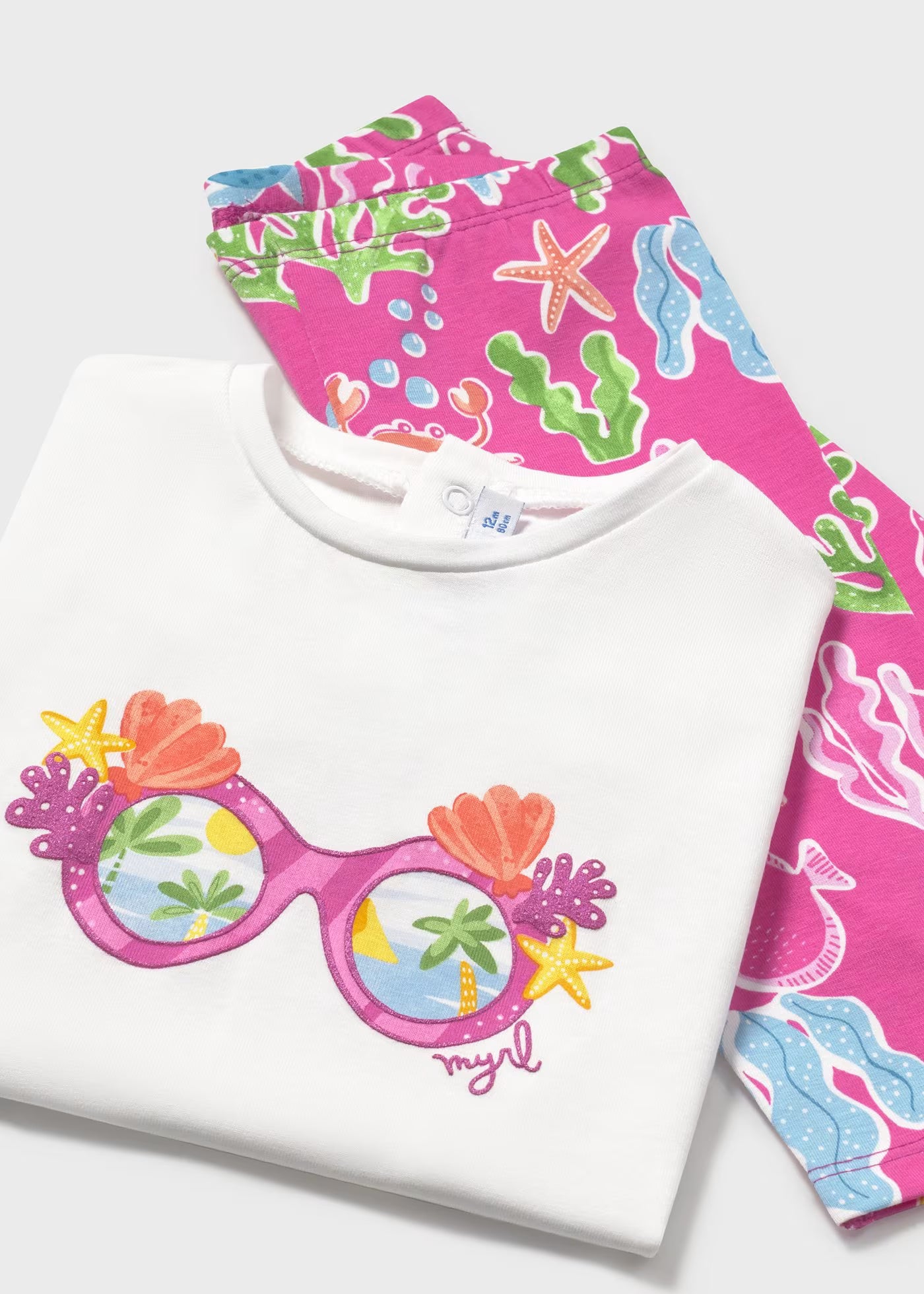 Completo leggings stampato e maglietta neonata Mayoral fucsia marino Mayoral Fucsia