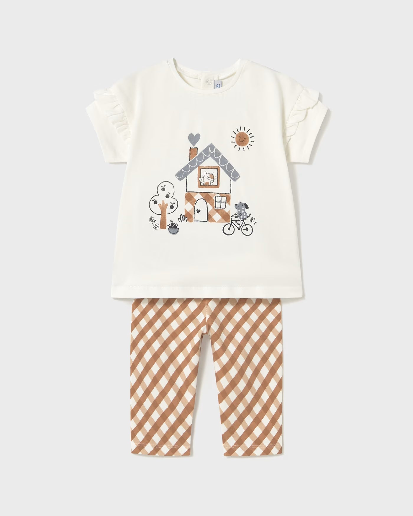 Completo leggings stampato e t-shirt neonata Mayoral caramello Mayoral Caramello