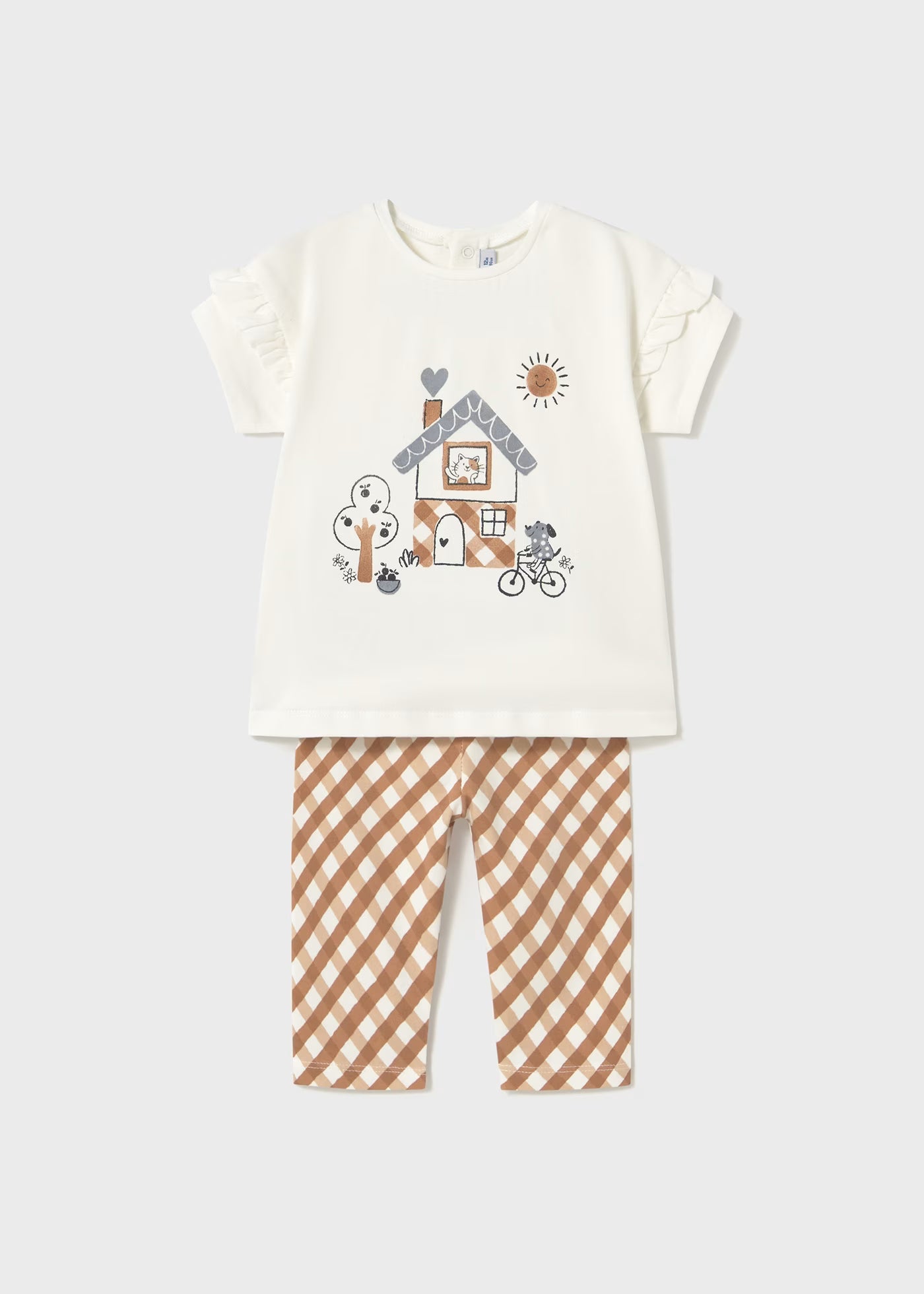 Completo leggings stampato e t-shirt neonata Mayoral caramello Mayoral Caramello
