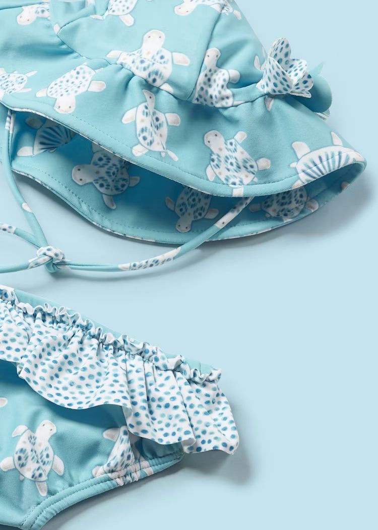 Completo mare 3 pezzi neonata Mayoral Newborn Tartarughe azzurro Mayoral Azzurro