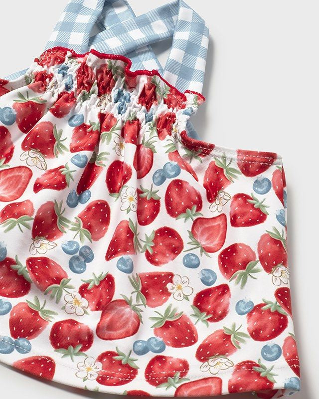 Completo mare 3 pezzi protezione solare neonata Mayoral Newborn fragole rosso Mayoral 0-1 Mesi 55cm