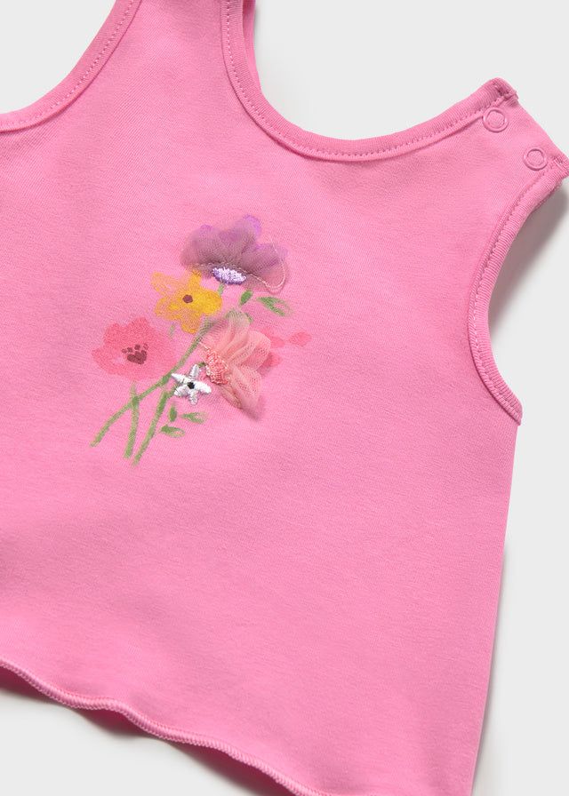 Completo mare 3 pezzi protezione solare neonata Mayoral Newborn rosa floreale Mayoral 0-1 Mesi 55cm