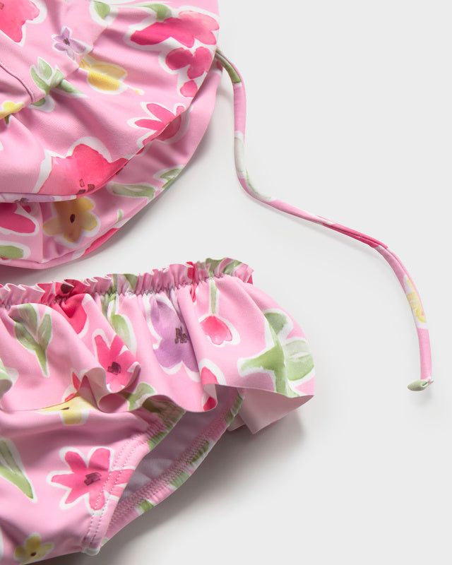 Completo mare 3 pezzi protezione solare neonata Mayoral Newborn rosa floreale Mayoral 0-1 Mesi 55cm